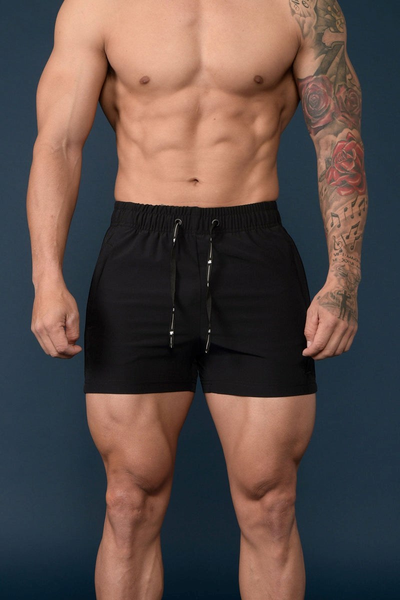 YoungLA 101 Bodybuilding Kort Shorts Zwart | 6453197-JG