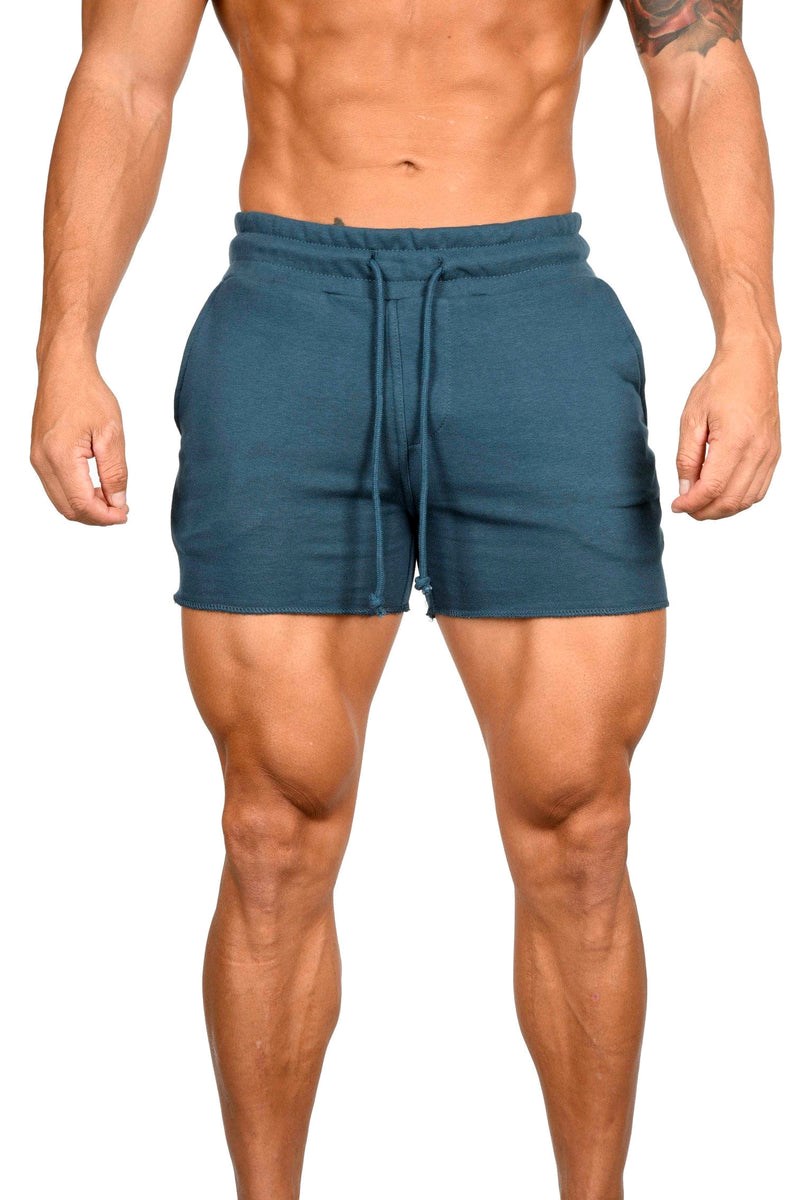 YoungLA 102 Bodybuilding French Terry Shorts Teal | 0251397-WV