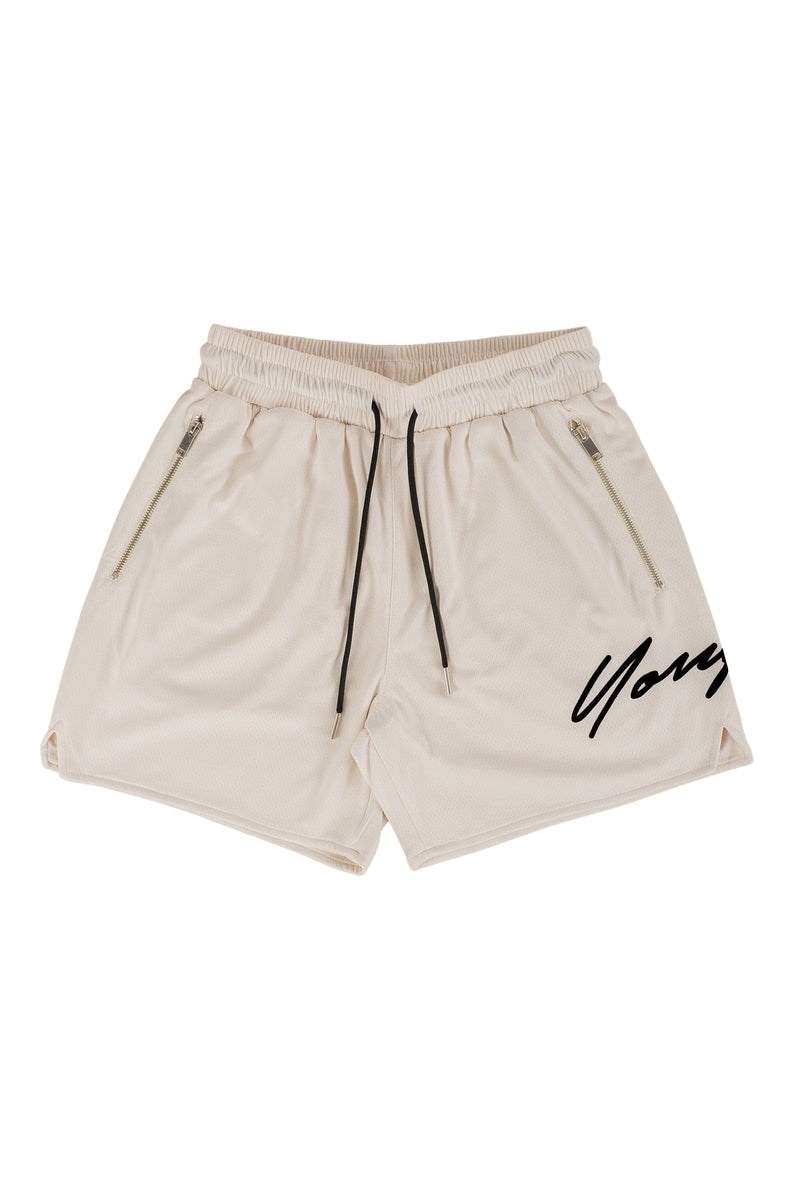 YoungLA 115 Signature Shorts Off-White | 4068729-AZ