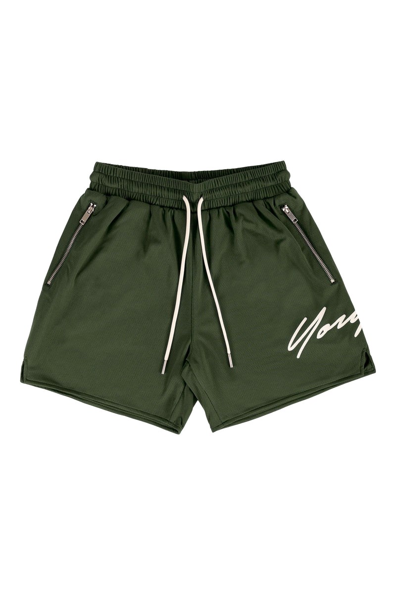 YoungLA 115 Signature Shorts Olijfgroen | 4283097-MI