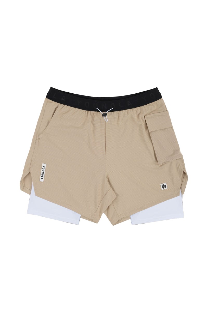 YoungLA 121 Performance Line Compression Shorts Beige | 2807154-BO