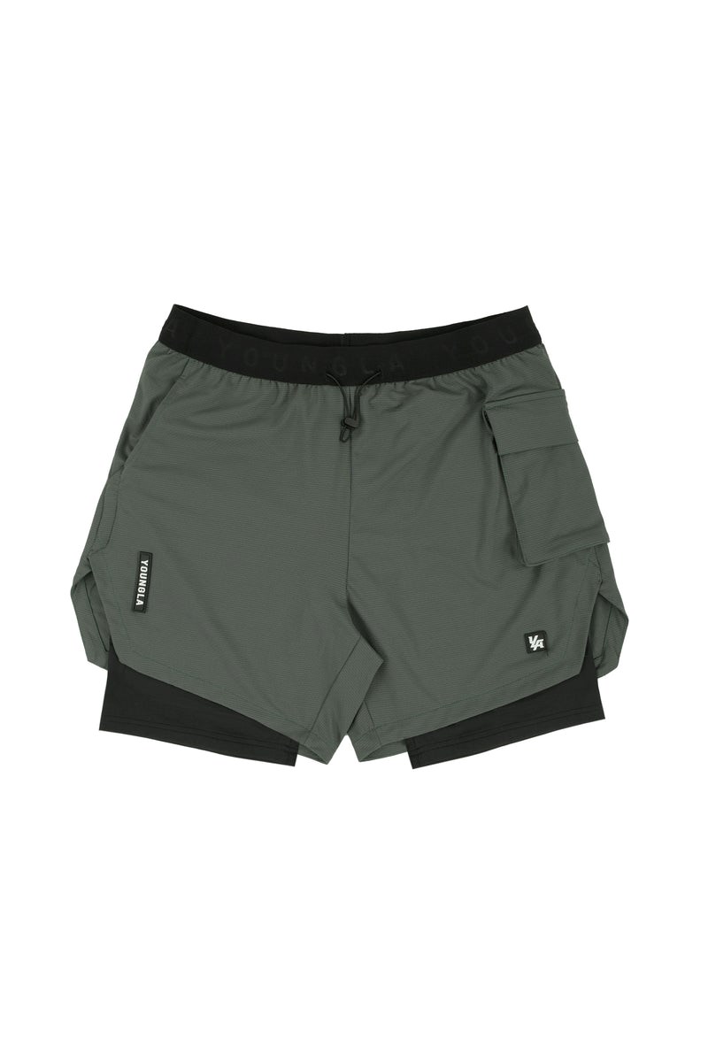 YoungLA 121 Performance Line Compression Shorts Groen | 8196075-WQ