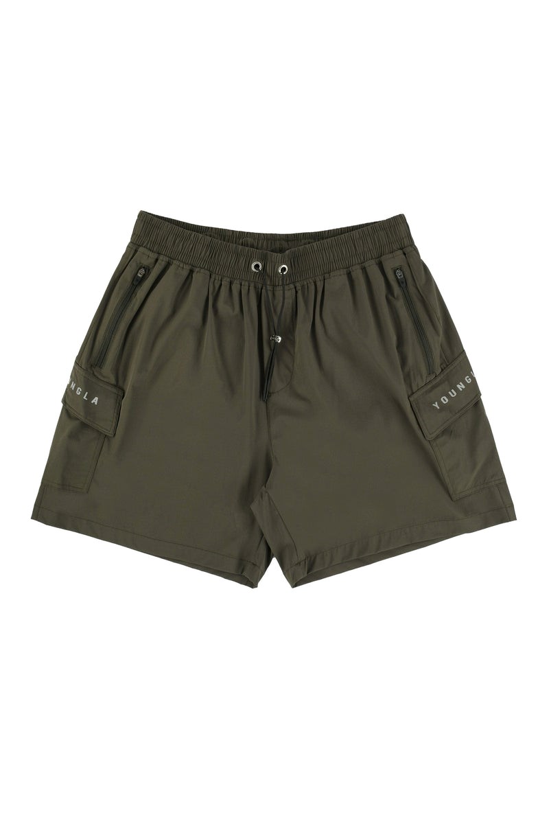 YoungLA 122 The Weekender Shorts Olijfgroen | 5371042-MY