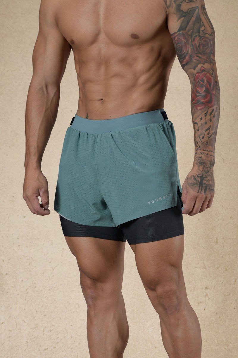 YoungLA 124 - 6am Compression Shorts Groen | 9635801-YN