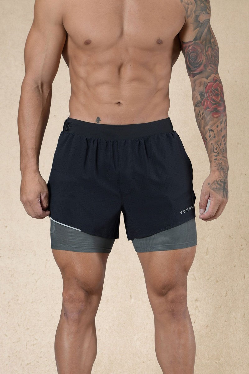 YoungLA 124 - 6am Compression Shorts Zwart | 3974052-TW