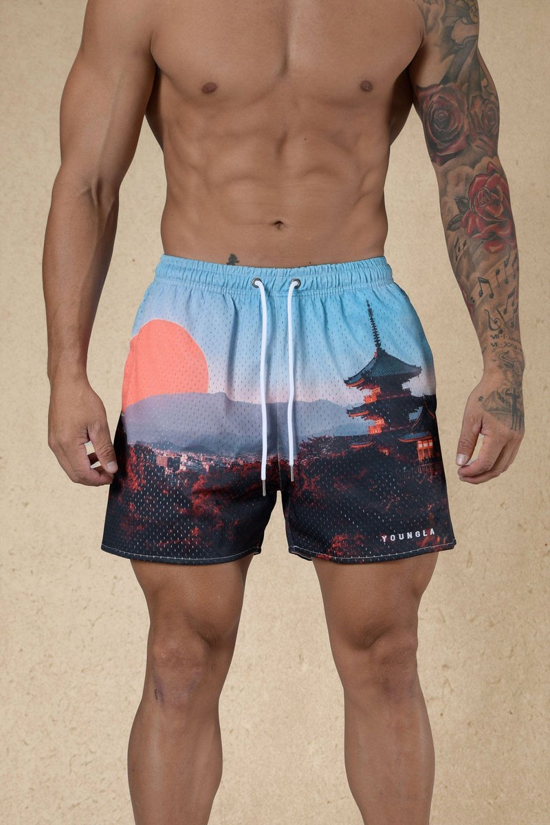 YoungLA 135 House Party Shorts Japanese Sunrise | 5496210-TI