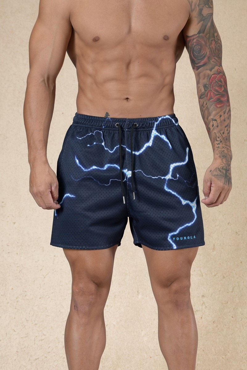 YoungLA 135 House Party Shorts Midnight Lightning | 1684327-YP