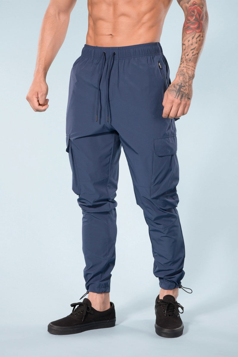 YoungLA 218 Travel Cargo Joggers Donkerblauw | 3964572-KW