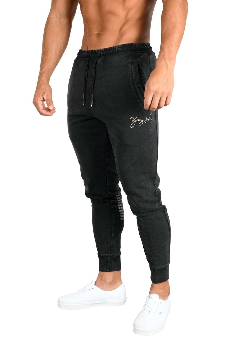 YoungLA 230 Gin N Juice Joggers Zwart Lichtturkoois | 1586742-WK