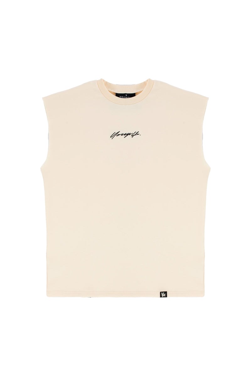 YoungLA 328 Drop Shoulder Cut Offs Off-White | 5136480-AN