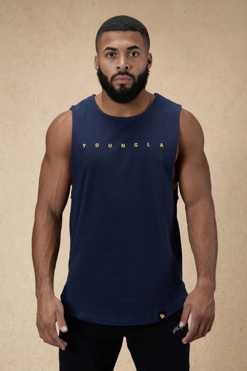 YoungLA 332 Infinity Muscle Tanks Donkerblauw | 2461073-CV