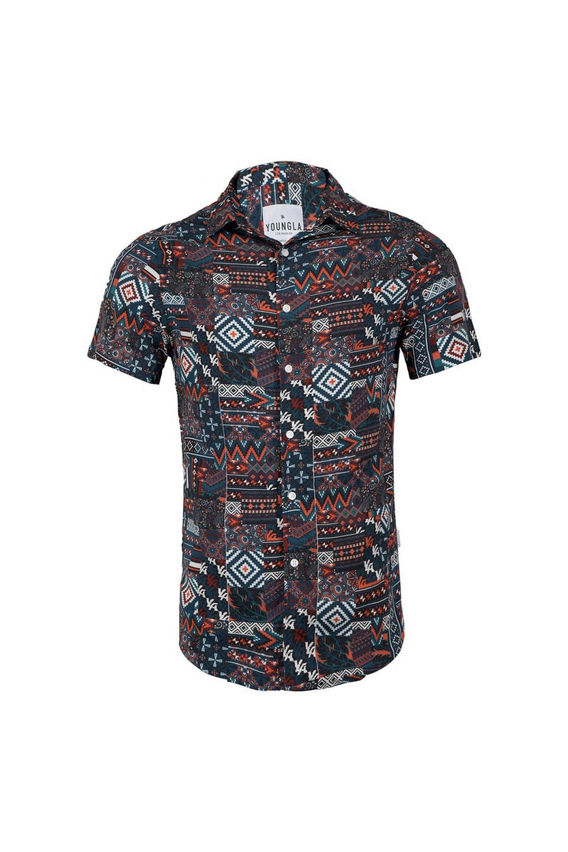 YoungLA 439 Miami Vice Kort Sleeve Shirts Ethnic Vibes | 6415298-ZN