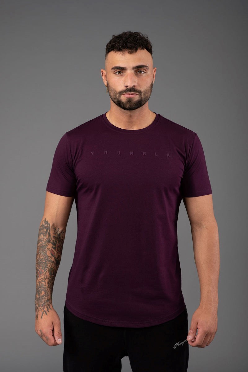 YoungLA 459 Monochrome Fitted Tees Plum | 9186230-PM