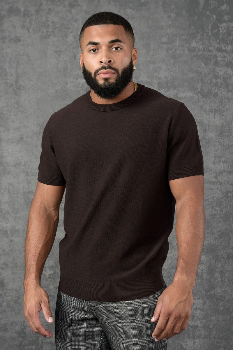 YoungLA 460 Classy Gebreid Shirt Bruin | 3875190-XH