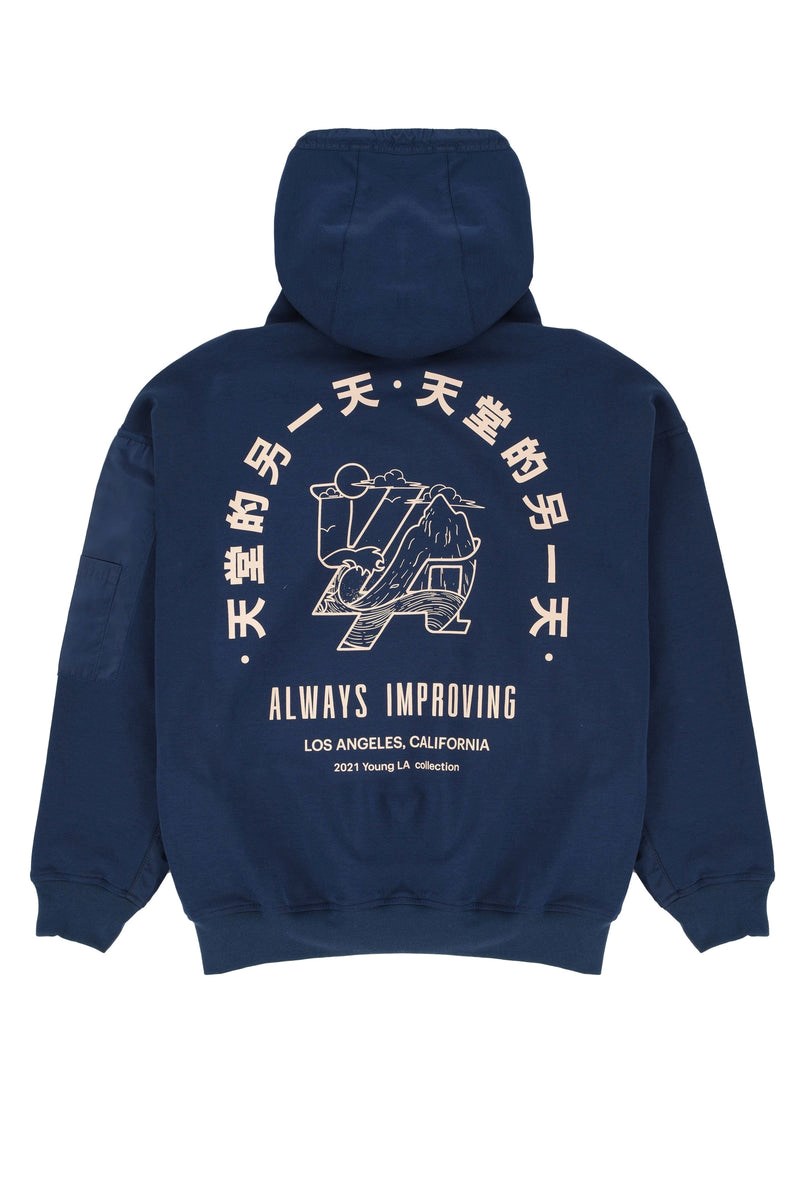 YoungLA 521 Goat Hoodies Donkerblauw | 9238156-QU