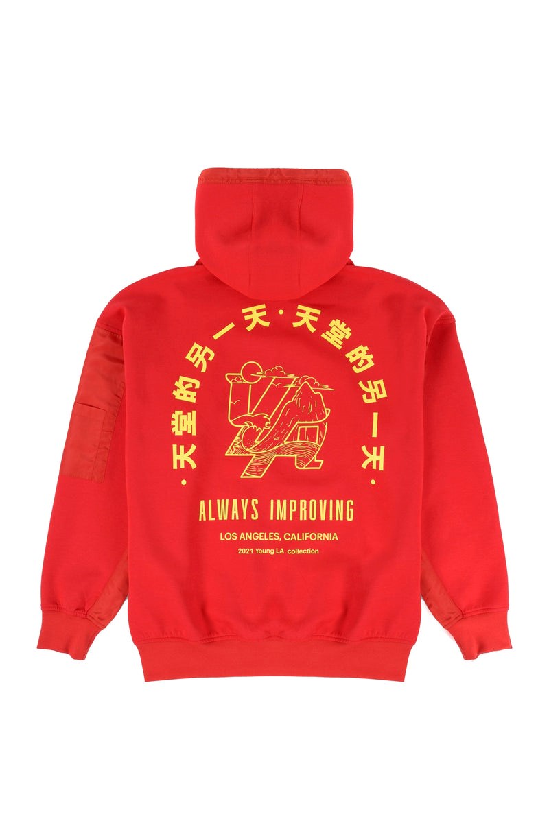 YoungLA 521 Goat Hoodies Rood | 6103589-OQ