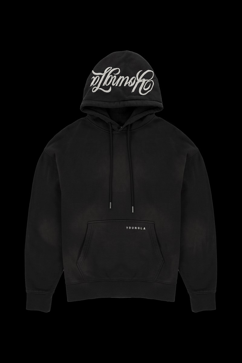 YoungLA 549 Phantom Hoodies Zwart Lichtturkoois | 2713049-BZ