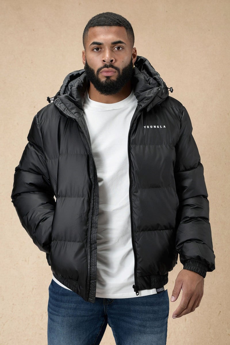 YoungLA 554 Brooklyn Puffer Jacket Zwart | 9450132-FZ