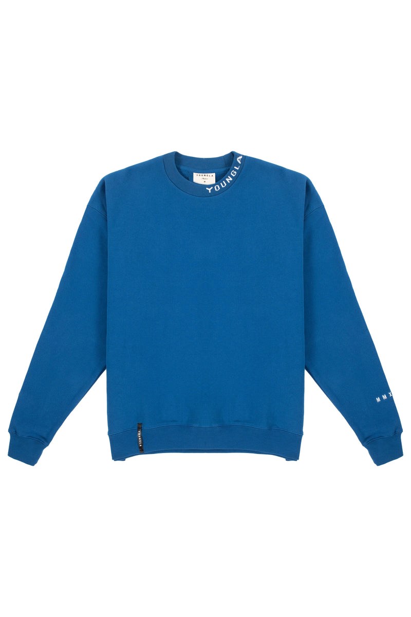 YoungLA 557 Trademark Crewnecks Koningsblauw Blauw | 9261075-JN