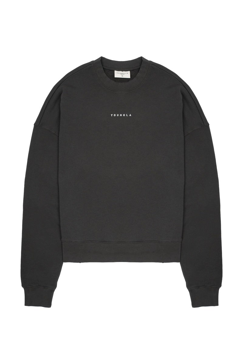 YoungLA 561 Super Size Crewnecks Zwart Lichtturkoois | 8260579-TK