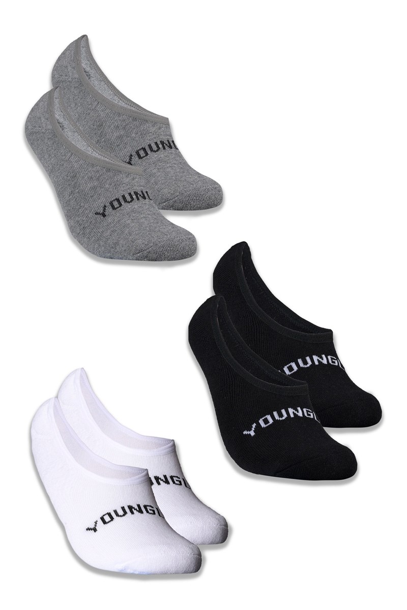 YoungLA 711 No Show Socks 3-Pack Gekleurd | 7192308-BE