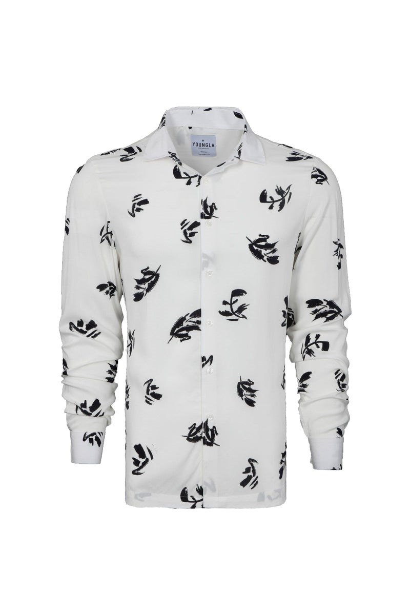 YoungLA 804 Scarface Viscose Imprint Shirts Fallen Leaves | 2980314-VZ