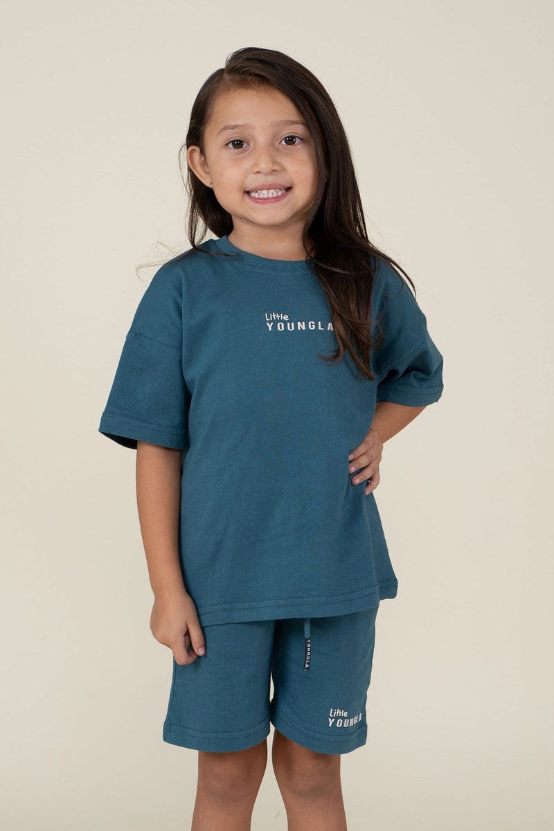 YoungLA L413 Oversized Bloc Tee Teal | 6457928-QK