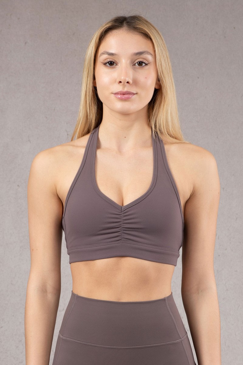 YoungLA W320 Power Backless Sports Bra Plum Truffle | 4569370-BR