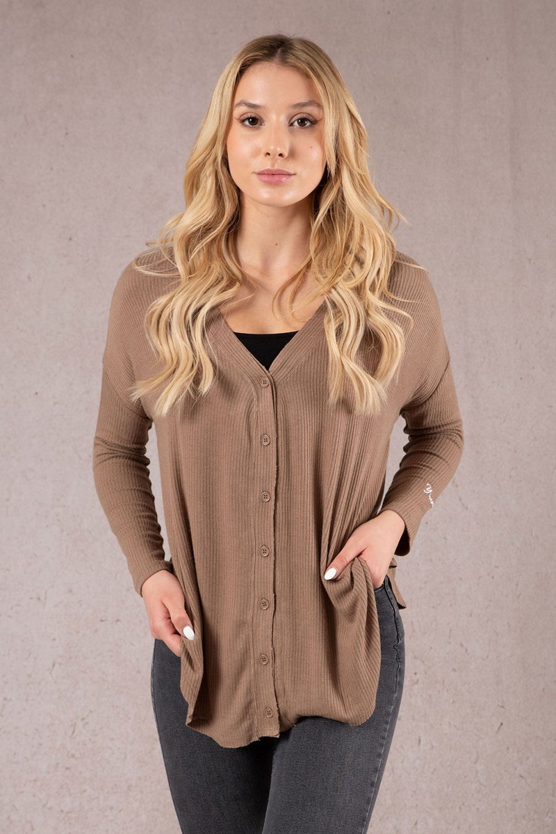 YoungLA W415 Café Cardigan Blonde Roast | 6582907-JY