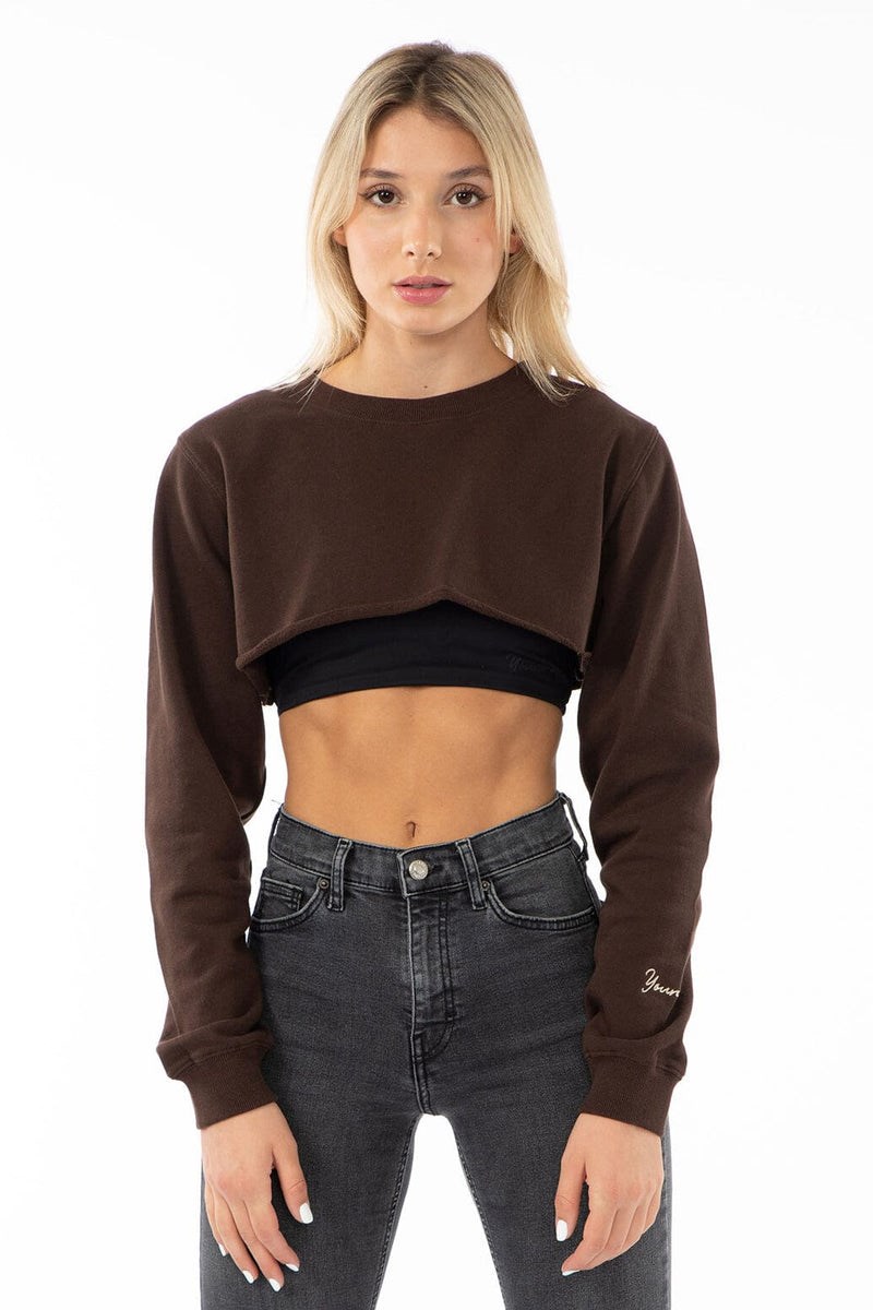 YoungLA W501 Super Crop Trui Bruin | 2781635-ZA