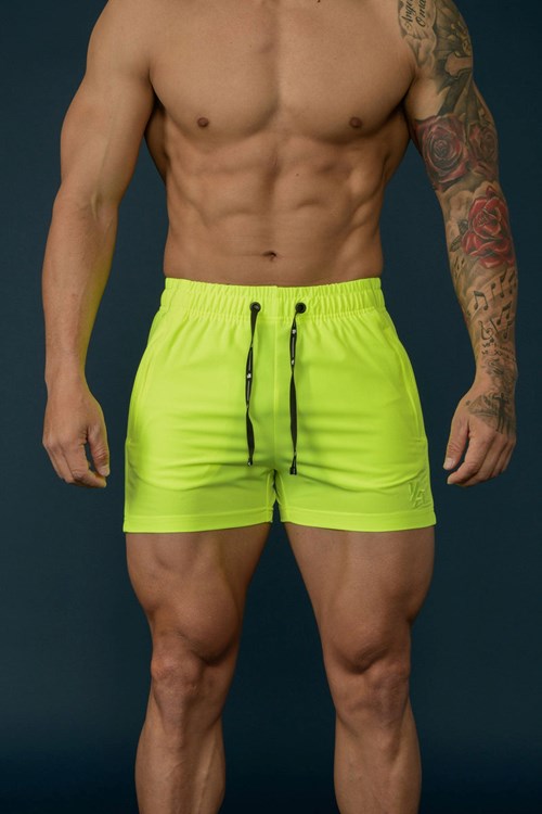 YoungLA 101 Bodybuilding Kort Shorts All Neon | 6503279-QM