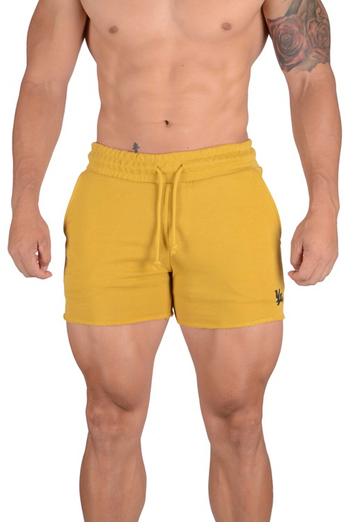 YoungLA 102 Bodybuilding French Terry Shorts Geel | 2315709-WI