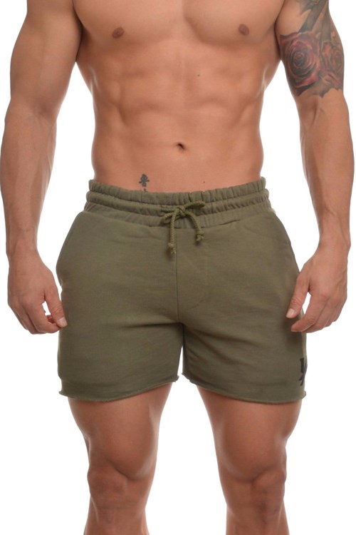 YoungLA 102 Bodybuilding French Terry Shorts Olijfgroen | 5489160-SI