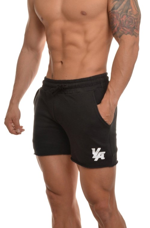 YoungLA 102 Bodybuilding French Terry Shorts Zwart | 6985204-GJ