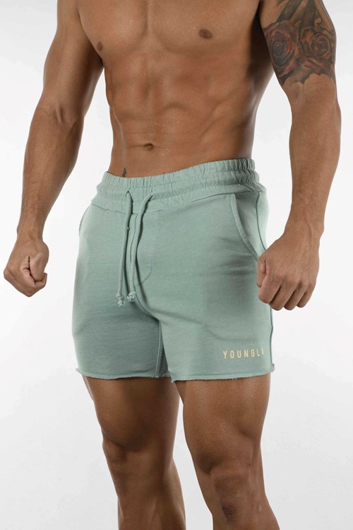 YoungLA 103 Shorts Pigment Washed Mintgroen Lichtturkoois | 1432089-PW