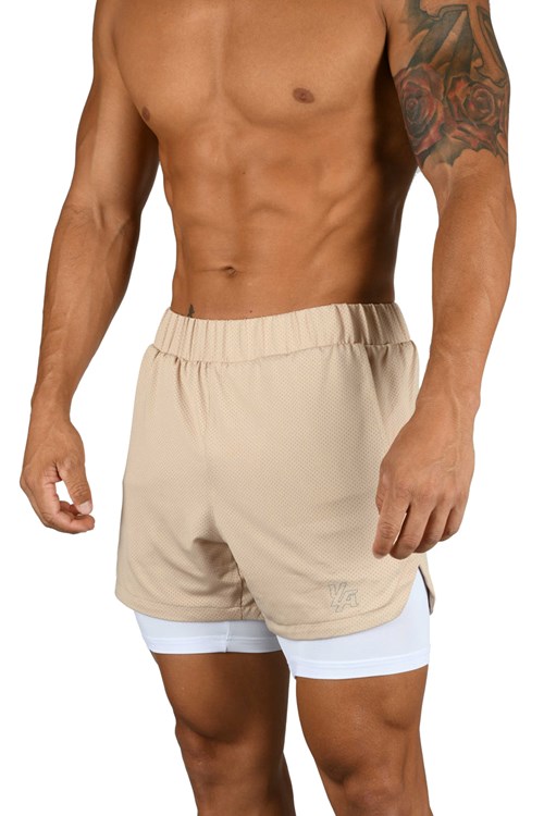 YoungLA 105 Compression Shorts 2.0 Beige/White | 1025394-KX