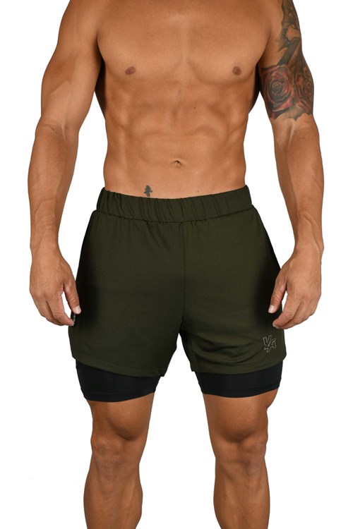 YoungLA 105 Compression Shorts 2.0 Olive/Black | 7538240-CX