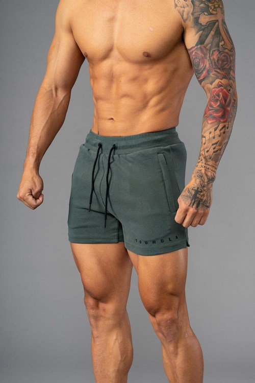 YoungLA 113 The Perfect Kort Shorts Groen | 1897465-QL