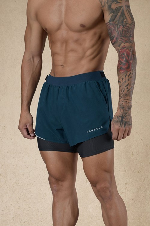 YoungLA 124 - 6am Compression Shorts Teal | 8052374-KQ