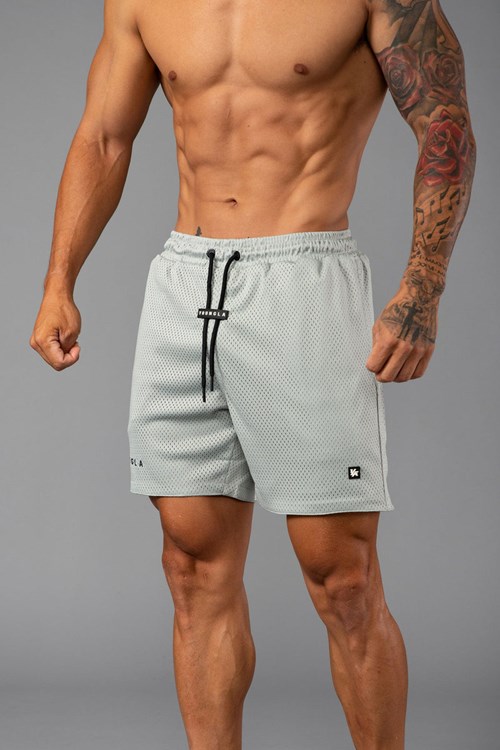 YoungLA 130 Essential Basketball Shorts Lichtgrijs | 3476291-GK