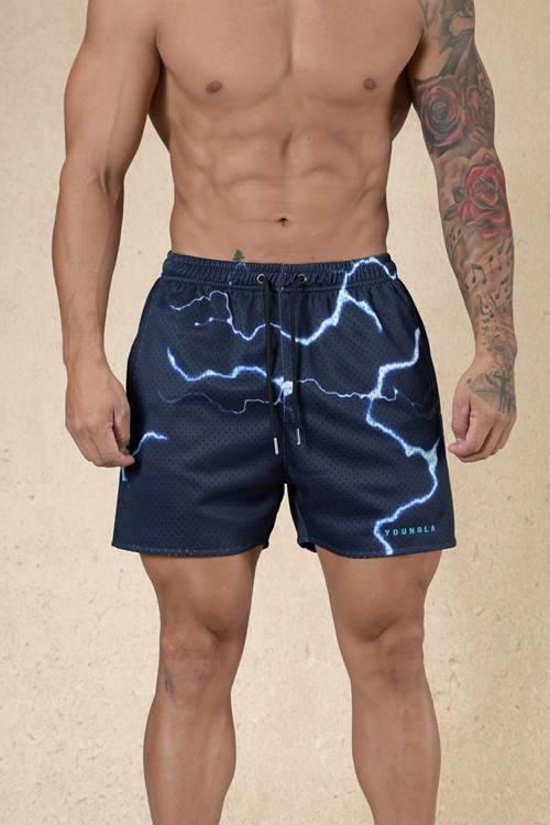 YoungLA 135 House Party Shorts Midnight Lightning | 1684327-YP