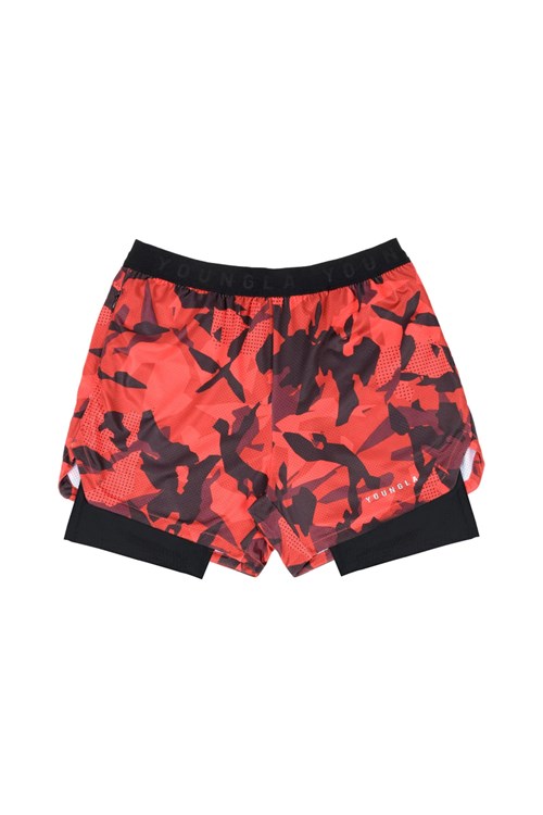 YoungLA 138 Trilogy Camo Compression Shorts Rood Camo | 4295708-HP