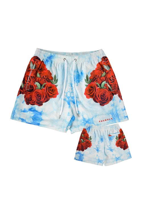 YoungLA 141 The Block Party Shorts Rood | 7691048-CX