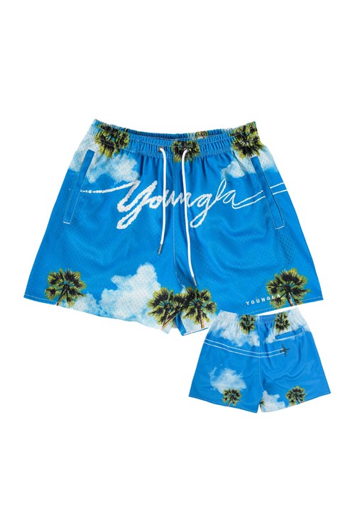 YoungLA 141 The Block Party Shorts Signature Clouds | 3562489-HS