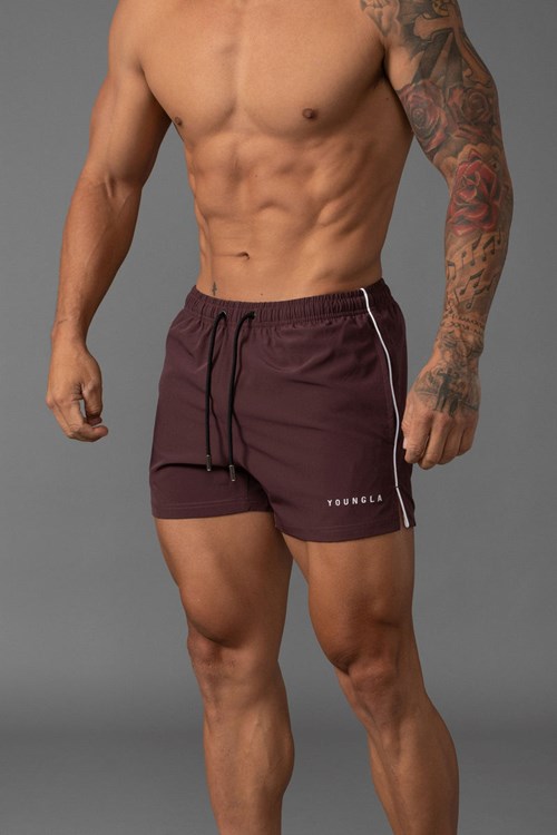 YoungLA 143 Kort Kort Swim Shorts Plum | 6259783-GH