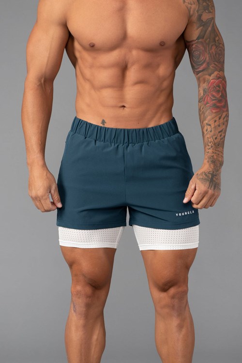 YoungLA 144 Peak Velocity Compression Shorts Teal | 0869134-NC