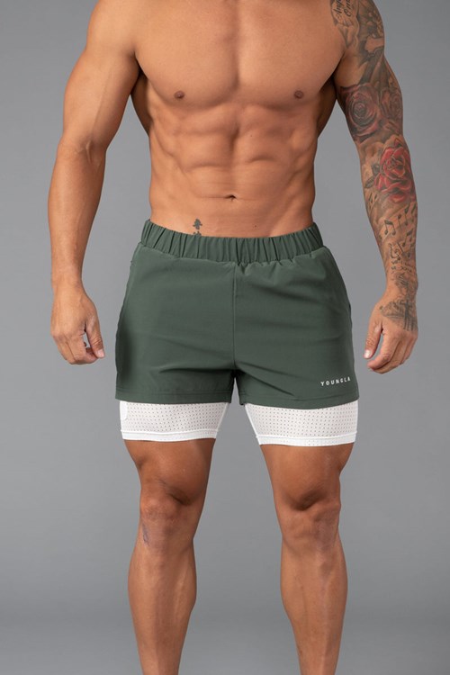 YoungLA 144 Peak Velocity Compression Shorts Groen | 0984571-WR