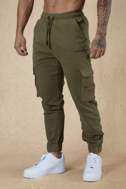 YoungLA 240 Cloud Rambo Joggers Olijfgroen | 0327584-IU