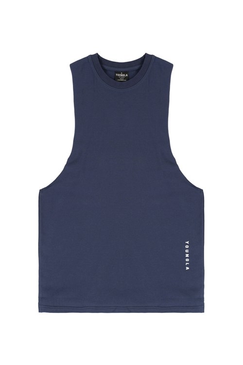 YoungLA 317 Delt Tanks Donkerblauw | 1982476-EK