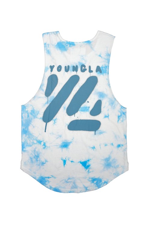 YoungLA 321 Tie Dye Bloc Cut Off Tanks Friendly Skies | 1783945-DN